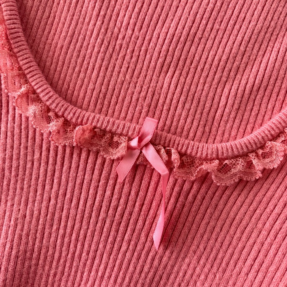 For Love & Lemons Calla Ribbed Knit Top Size Medium - Picture 5 of 10